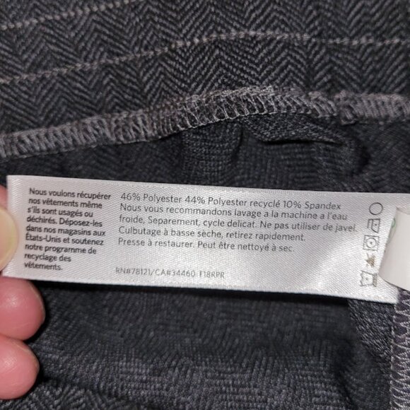 Eileen Fisher Herringbone Recycled Slouchy Pants Gray Drawstring Waist Size L - Picture 9 of 10